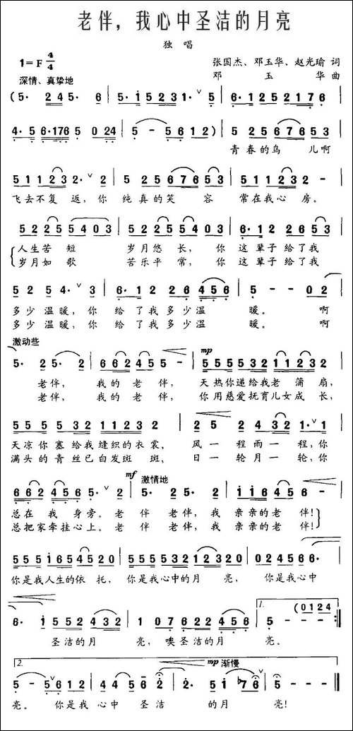 老伴，我心中圣洁的月亮