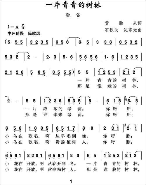 一片青青的树林