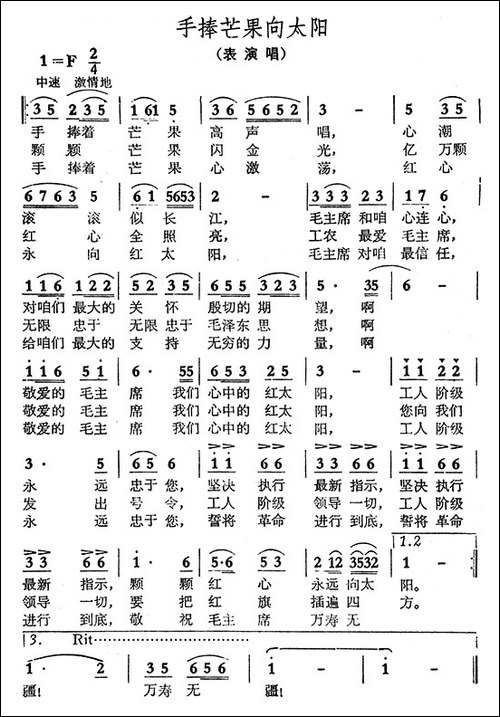 手捧芒果向太阳