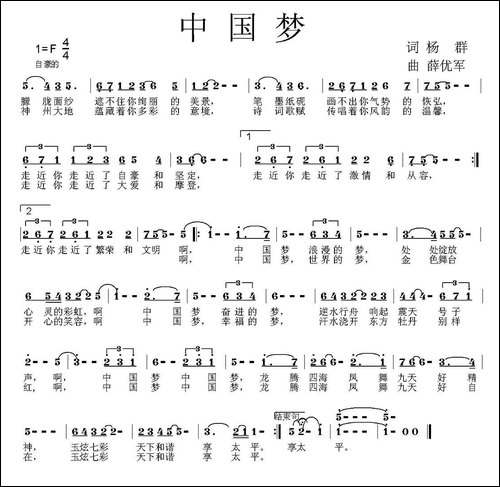 中国梦-杨群词-薛优军曲