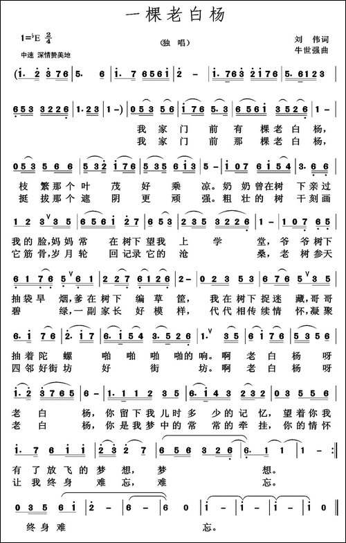 一棵老白杨