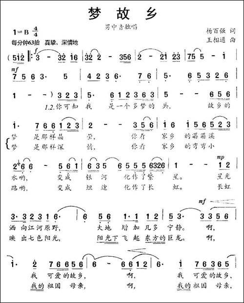 梦故乡-杨百强词-王相通曲