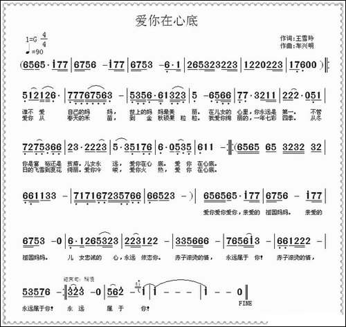 爱你在心底-王雪玲词车兴明曲