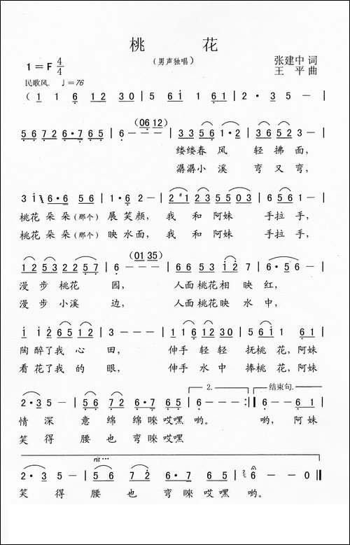 桃花-张建中词-王平曲