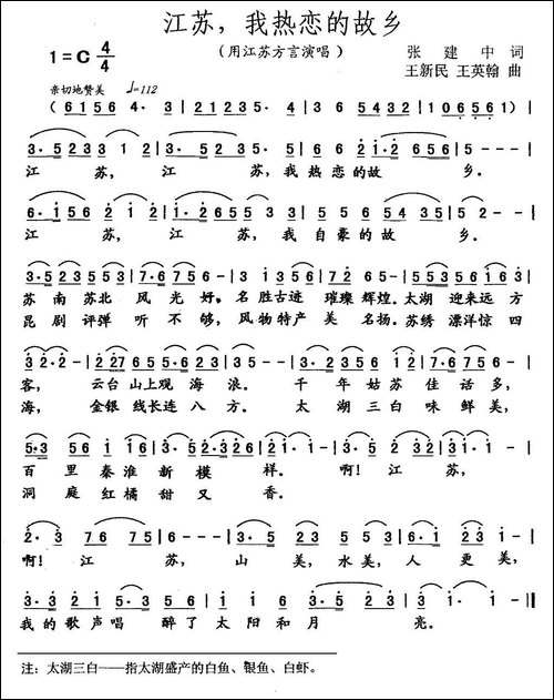 江苏，我热恋的故乡-张建中词-王新民-王英翰曲