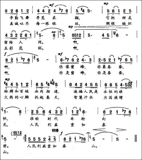 蜜蜂，春蚕-献给优秀共产党员的歌