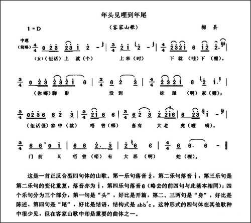 年头见哩到年尾-客家山歌