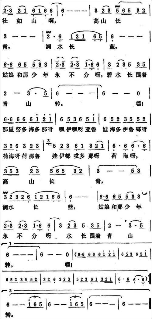 阿里山的姑娘-台湾民歌、3个版本