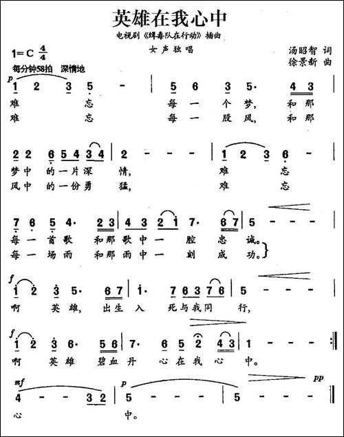英雄在我心中-电视剧《缉毒队在行动》插曲