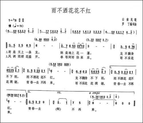 雨不洒花花不红