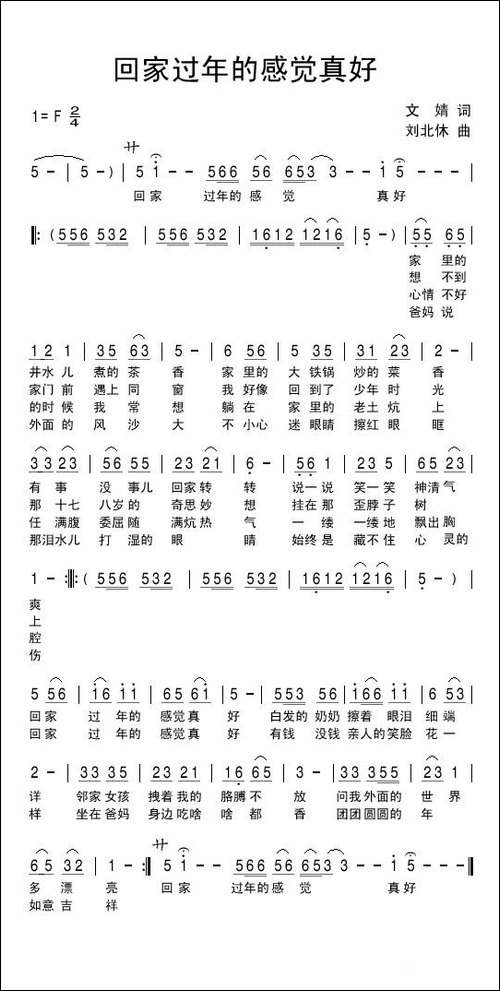 回家过年的感觉真好-民歌