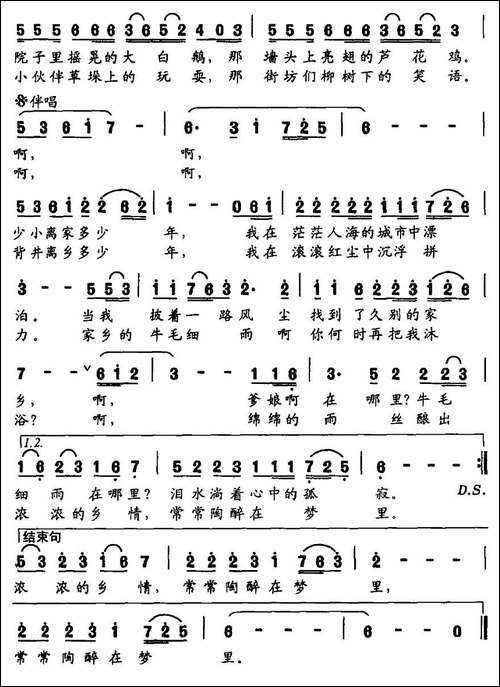 我怀念家乡的牛毛细雨-民歌