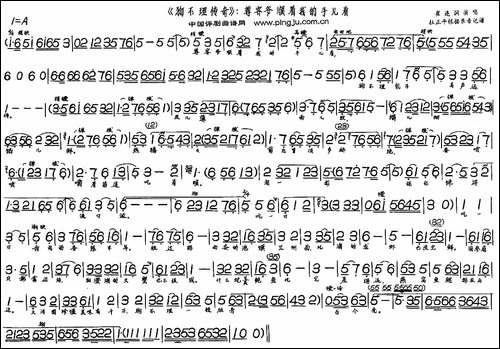 尊客爷顺着我的手儿看-《狗不理传奇》选段-评剧唱谱