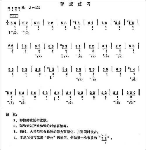 弹庶练习-琵琶谱