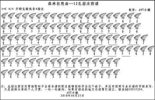 森林狂想曲-12孔陶笛谱-其他谱