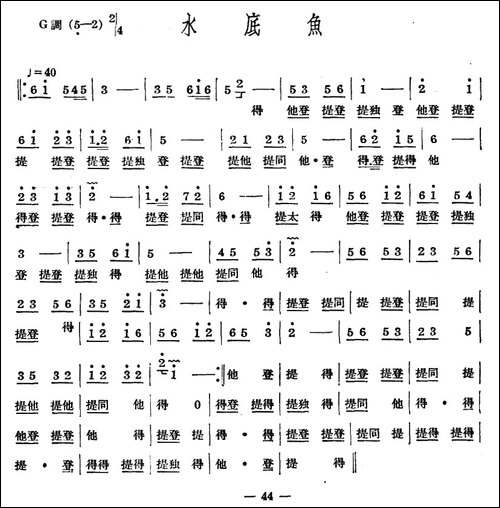 十番音乐：水底鱼-其他谱