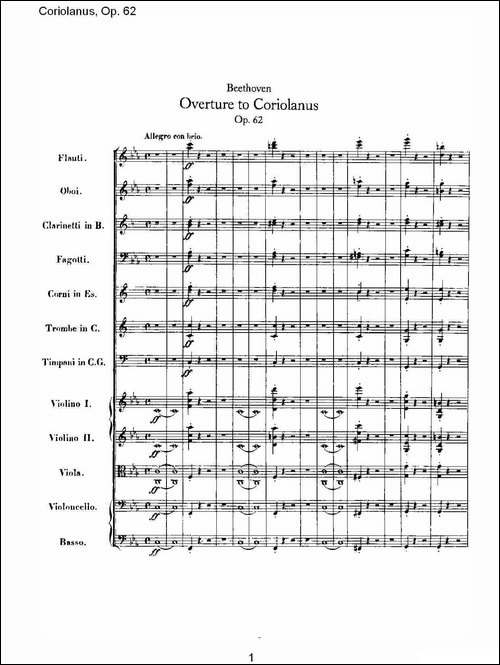 Coriolanus，Op.62-其他谱