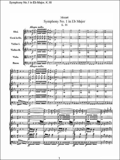 Symphony-No.1-in-Eb-Major，K.16-Eb大调第一交响曲K.16-其他谱