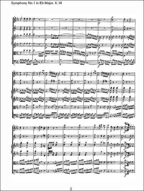 Symphony-No.1-in-Eb-Major，K.16-Eb大调第一交响曲K.16-其他谱