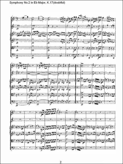 Symphony-No.2-in-Bb-Major-doubtful，K.1-其他谱