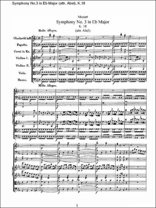 Symphony-No.3-in-Eb-Major-attr.-Abel，-K.1-其他谱