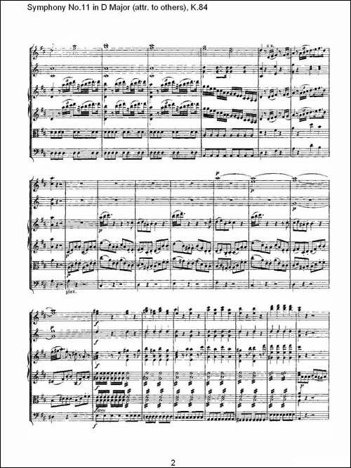Symphony-No.11-in-D-Major-attr.-to-others，K.8-其他谱