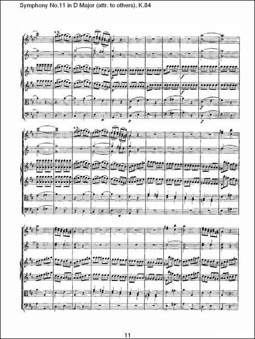 Symphony-No.11-in-D-Major-attr.-to-others，K.8-其他谱