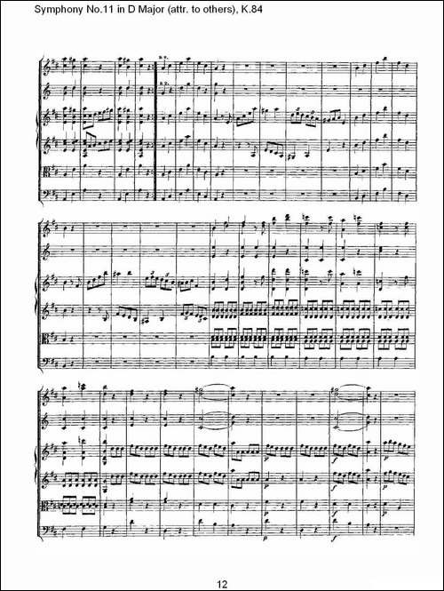 Symphony-No.11-in-D-Major-attr.-to-others，K.8-其他谱