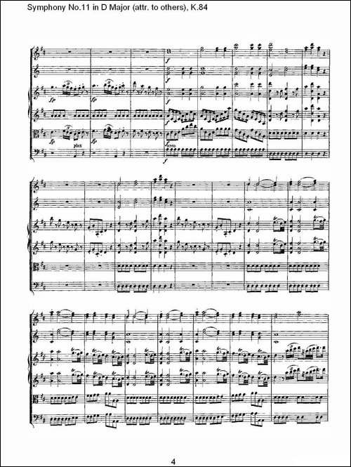 Symphony-No.11-in-D-Major-attr.-to-others，K.8-其他谱