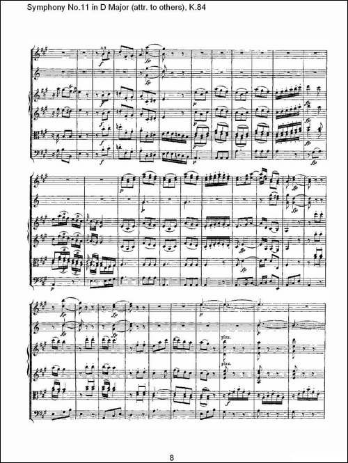 Symphony-No.11-in-D-Major-attr.-to-others，K.8-其他谱