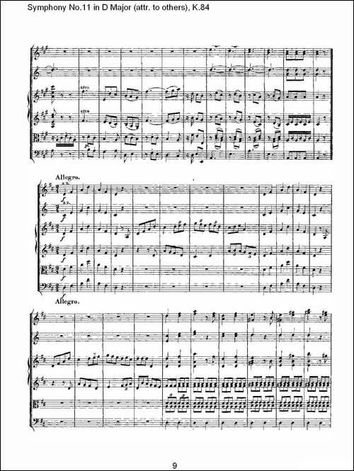 Symphony-No.11-in-D-Major-attr.-to-others，K.8-其他谱