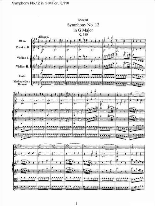 Symphony-No.12-in-G-Major,-K.110-G大调第十二交响曲K.110-其他谱