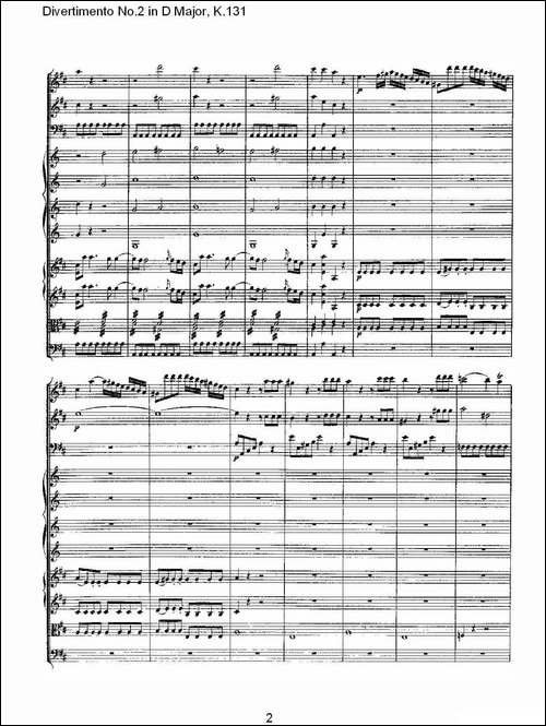 Divertimento-No.2-in-D-Major,-K.131-D大调第二嬉游曲,K.13-其他谱