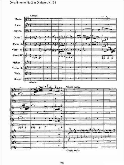 Divertimento-No.2-in-D-Major,-K.131-D大调第二嬉游曲,K.13-其他谱