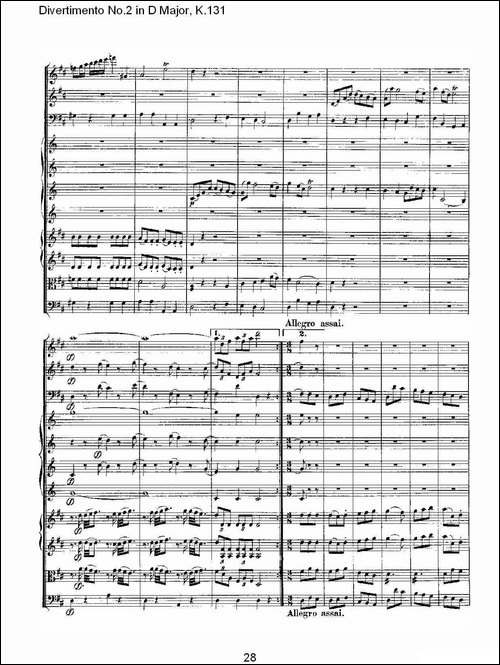Divertimento-No.2-in-D-Major,-K.131-D大调第二嬉游曲,K.13-其他谱