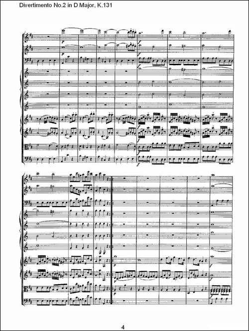 Divertimento-No.2-in-D-Major,-K.131-D大调第二嬉游曲,K.13-其他谱