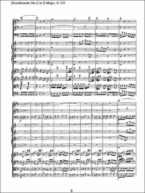Divertimento-No.2-in-D-Major,-K.131-D大调第二嬉游曲,K.13-其他谱