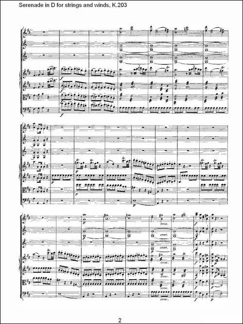 Serenade-in-D-for-strings-and-winds,-K.203-D调管弦乐小-其他谱