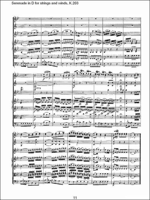 Serenade-in-D-for-strings-and-winds,-K.203-D调管弦乐小-其他谱