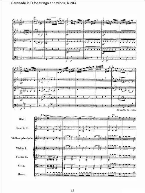 Serenade-in-D-for-strings-and-winds,-K.203-D调管弦乐小-其他谱