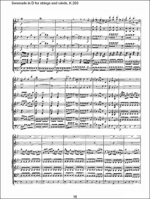 Serenade-in-D-for-strings-and-winds,-K.203-D调管弦乐小-其他谱