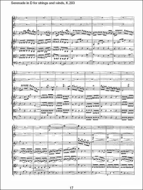 Serenade-in-D-for-strings-and-winds,-K.203-D调管弦乐小-其他谱