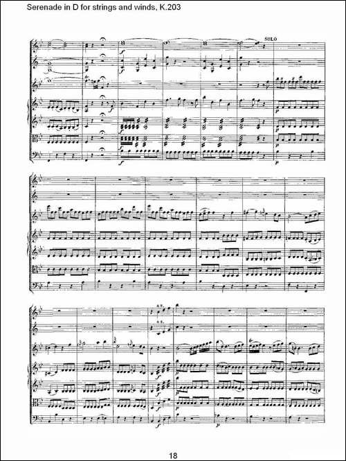 Serenade-in-D-for-strings-and-winds,-K.203-D调管弦乐小-其他谱