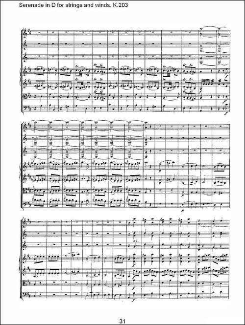 Serenade-in-D-for-strings-and-winds,-K.203-D调管弦乐小-其他谱