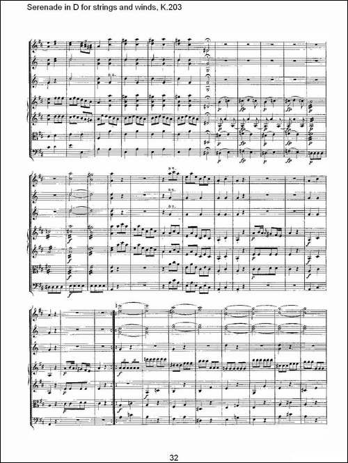 Serenade-in-D-for-strings-and-winds,-K.203-D调管弦乐小-其他谱