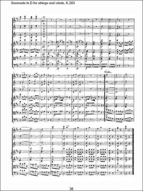 Serenade-in-D-for-strings-and-winds,-K.203-D调管弦乐小-其他谱