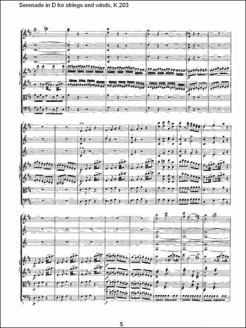 Serenade-in-D-for-strings-and-winds,-K.203-D调管弦乐小-其他谱