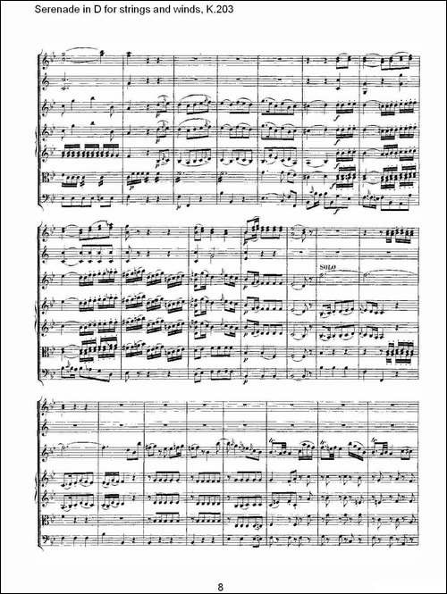 Serenade-in-D-for-strings-and-winds,-K.203-D调管弦乐小-其他谱