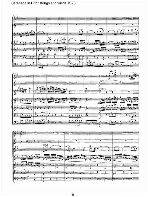 Serenade-in-D-for-strings-and-winds,-K.203-D调管弦乐小-其他谱