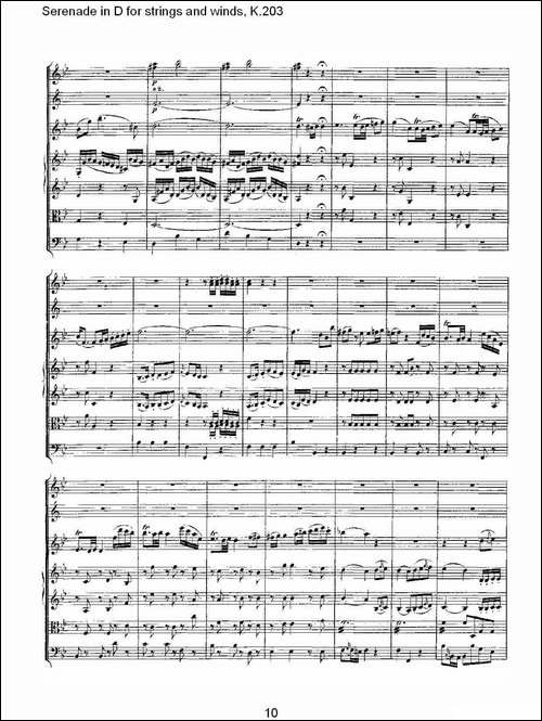 Serenade-in-D-for-strings-and-winds,-K.203-D调管弦乐小-其他谱